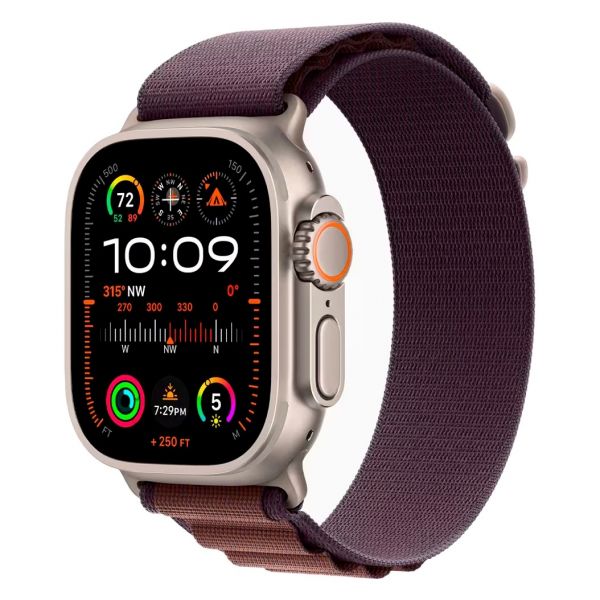 Apple Watch Ultra 2 GPS + Cellular 49mm Titanium Case with Indigo Alpine Loop - Small (MRER3)