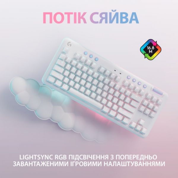 Клавіатура Logitech G715 TKL Wireless RGB GX Linear Off-White (920-010692)