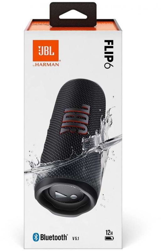 Портативна акустика JBL Flip 6 Black (JBLFLIP6BLK)