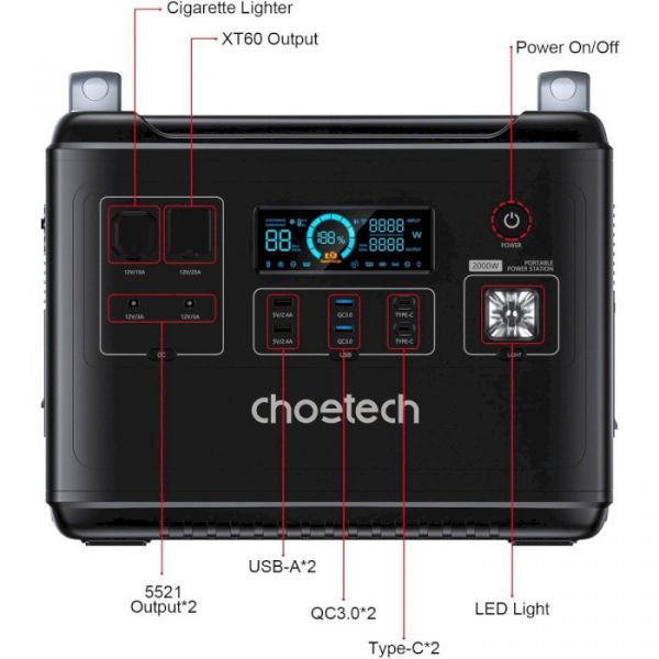 Зарядная станция Choetech Portable Power Station 2000Wh (BS006)