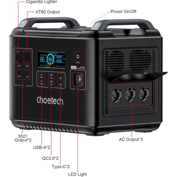 Зарядная станция Choetech Portable Power Station 2000Wh (BS006)