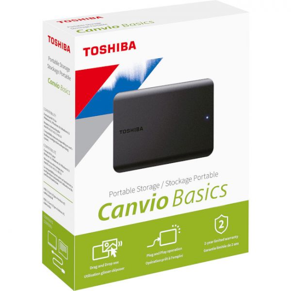 Зовнішній жорсткий диск 2.5" USB 1TB Toshiba Canvio Basics 2022 1 TB Black (HDTB510EK3AA)