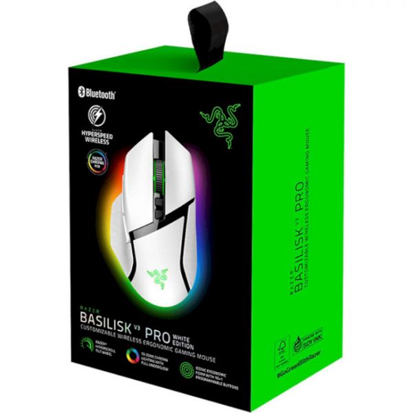 Миша Razer Basilisk V3 PRO Wireless White (RZ01-04620200-R3G1)