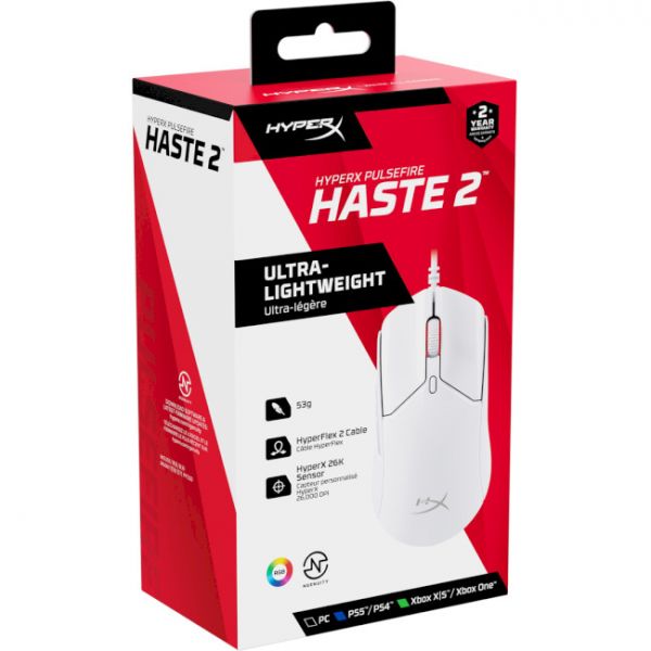 Миша HyperX Pulsefire Haste 2 White (6N0A8AA)