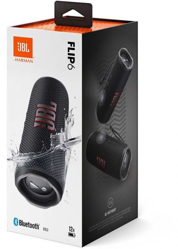 Портативна акустика JBL Flip 6 Black (JBLFLIP6BLK)