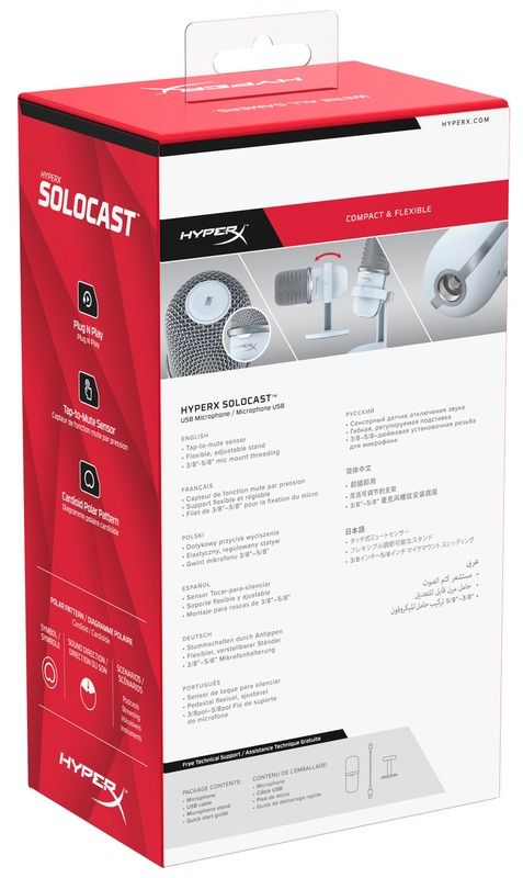 Мікрофон для ПК HyperX SoloCast White (MIK-HYX-007)