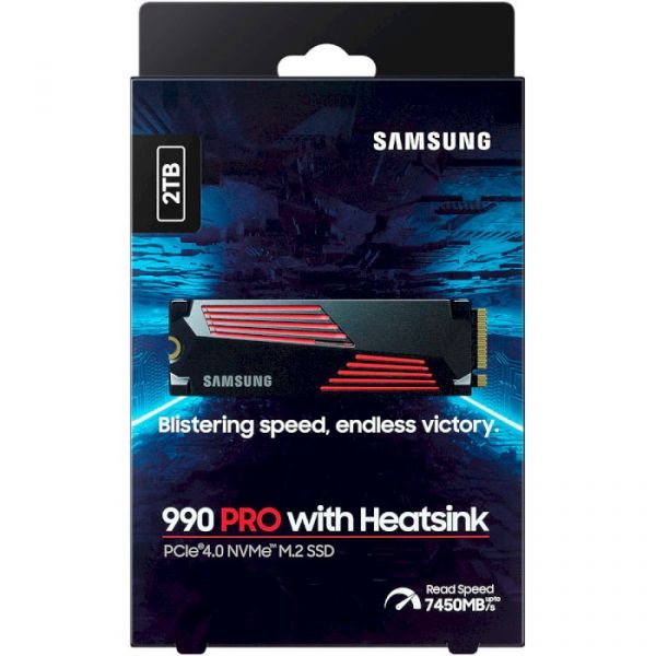 SSD накопичувач Samsung 990 PRO with Heatsink 2 TB (MZ-V9P2T0CW)