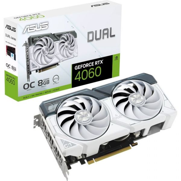 Відеокарта ASUS GeForce RTX 4060 Dual O8G WHITE (DUAL-RTX4060-O8G-WHITE)