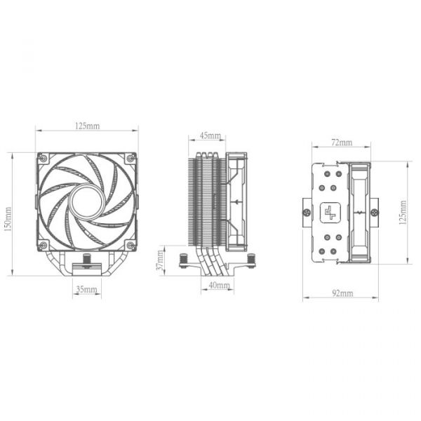 Повітряне охолодження Deepcool AG400 BK ARGB (R-AG400-BKANMC-G-2)