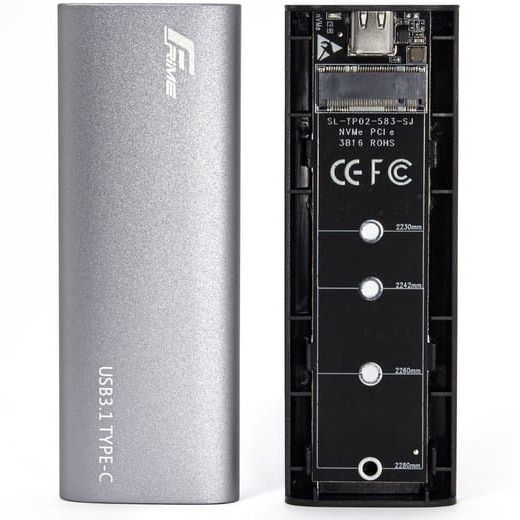 Зовнішня кишеня  Frime M.2 USB 3.2 Gen2 Silver (FHE401.M2UC)