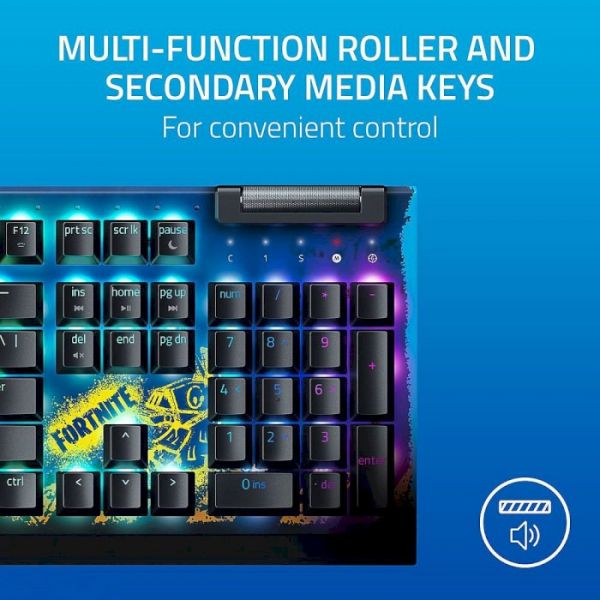 Клавіатура Razer BlackWidow V4 X Yellow Switch FORTNITE (RZ03-04703600-R3M1)