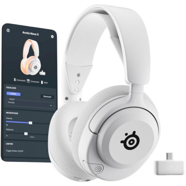 Комп'ютерна гарнітура SteelSeries Arctis Nova 5 Multiplatform White (61671)