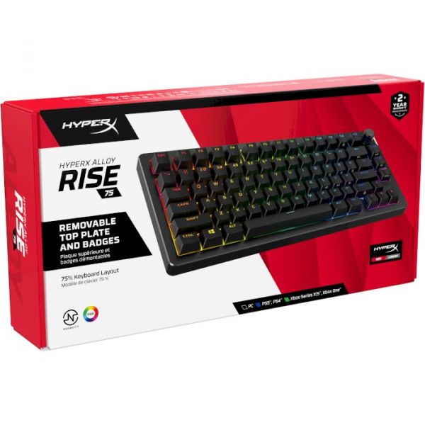 Клавіатура HyperX Alloy Rise 75 PBT HX Red USB Black (7G7A4AA)