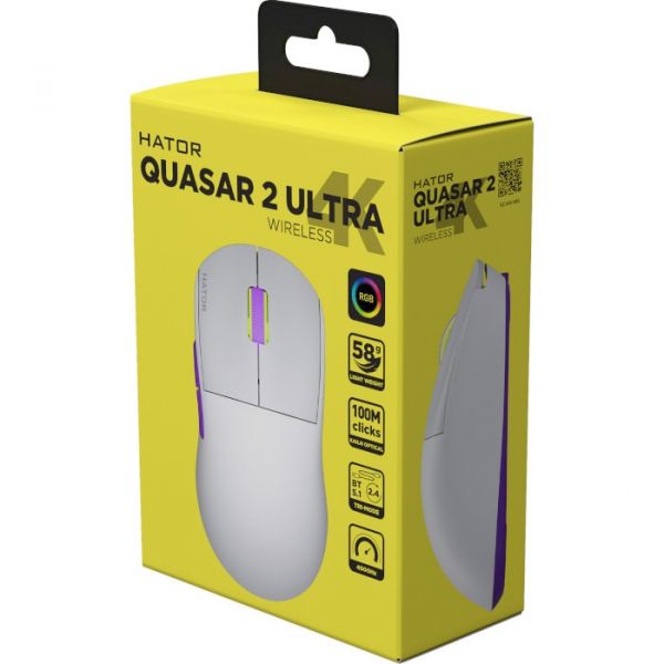 Миша Hator Quasar 2 Ultra 4K Wireless White/Lilac (HTM571WL)