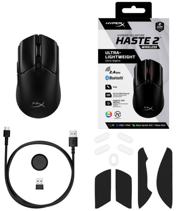 Миша HyperX Pulsefire Haste 2 Wireless Black (6N0B0AA)