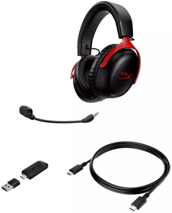 Комп'ютерна гарнітура HyperX Cloud III Wireless Black/Red (77Z46AA)