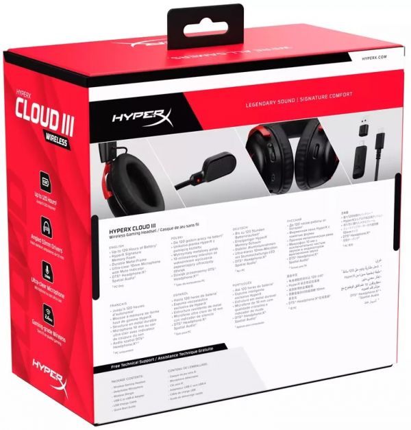 Комп'ютерна гарнітура HyperX Cloud III Wireless Black/Red (77Z46AA)