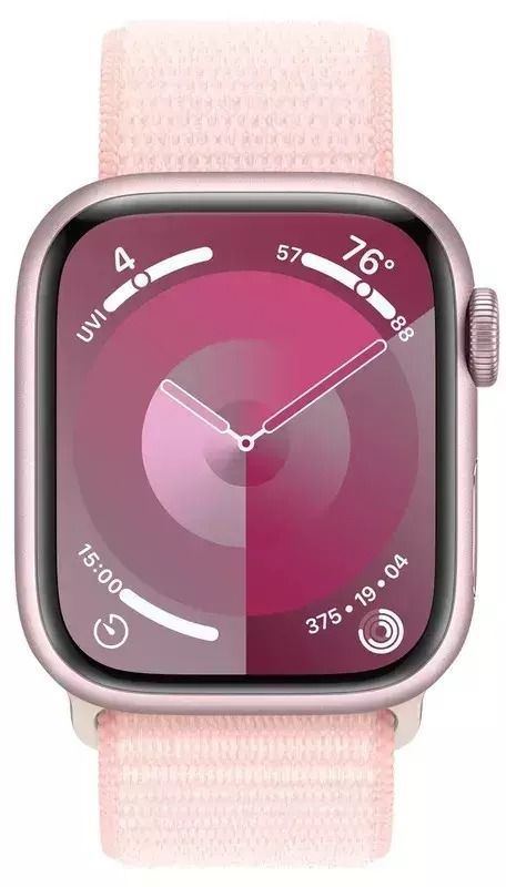 Apple Watch Series 9 GPS 41mm Pink Aluminum Case w. Light Pink S. Loop (MR953)