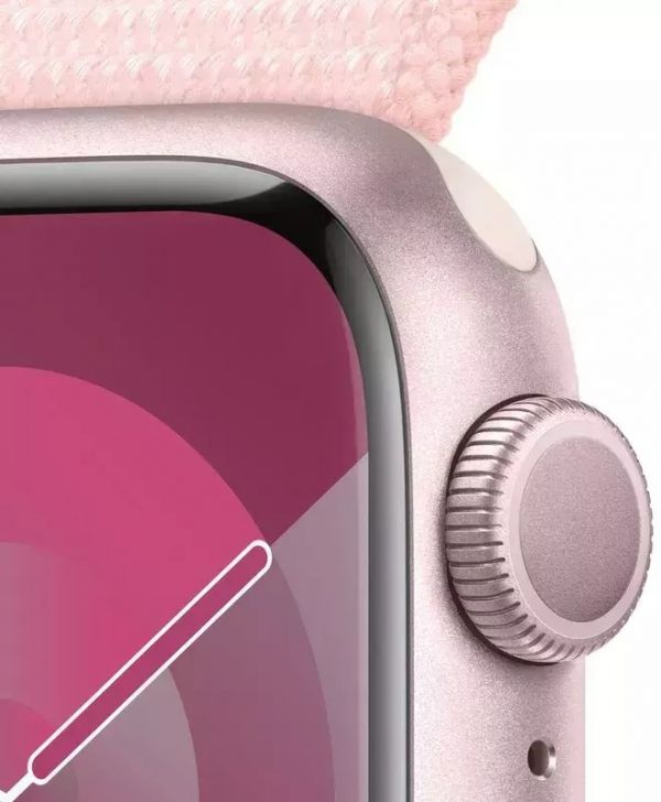 Apple Watch Series 9 GPS 41mm Pink Aluminum Case w. Light Pink S. Loop (MR953)