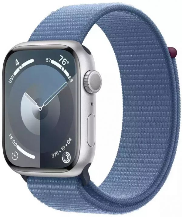 Apple Watch Series 9 GPS 41mm Silver Aluminum Case with Winter Blue Sport Loop (MR923)