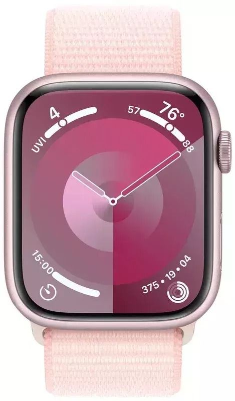 Apple Watch Series 9 GPS 45mm Pink Aluminum Case w. Light Pink S. Loop (MR9J3)