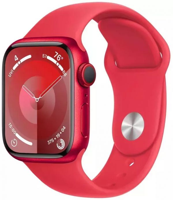 Apple Watch Series 9 GPS 41mm PRODUCT RED Alu. Case w. PRODUCT RED Sport Band - S/M (MRXG3)