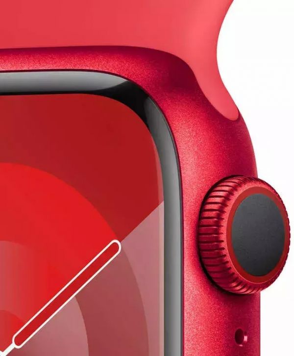 Apple Watch Series 9 GPS 41mm PRODUCT RED Alu. Case w. PRODUCT RED Sport Band - S/M (MRXG3)