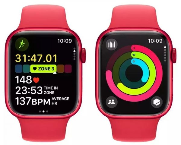 Apple Watch Series 9 GPS 41mm PRODUCT RED Alu. Case w. PRODUCT RED S. Band - M/L (MRXH3)