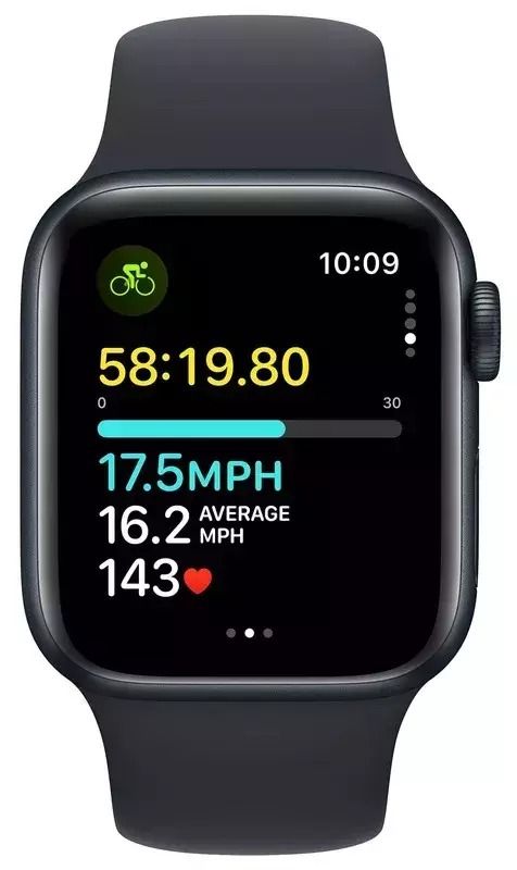 Apple Watch SE 2 GPS 40mm Midnight Aluminium Case with Midnight Sport Band S/M (MR9X3)