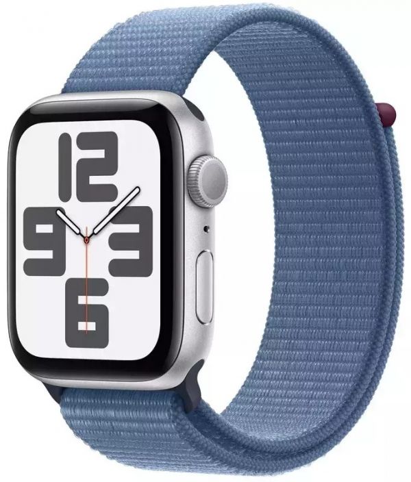 Apple Watch SE 2 GPS 40mm Silver Aluminium Case with Winter Blue Sport Loop (MRE33)