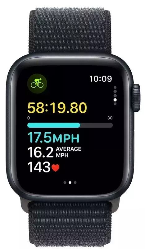 Apple Watch SE 2 GPS 40mm Midnight Aluminium Case with Midnight Sport Loop (MRE03)