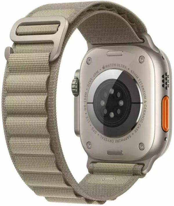 Apple Watch Ultra 2 GPS + Cellular 49mm Titanium Case with Olive Alpine Loop - Large (MRF03)