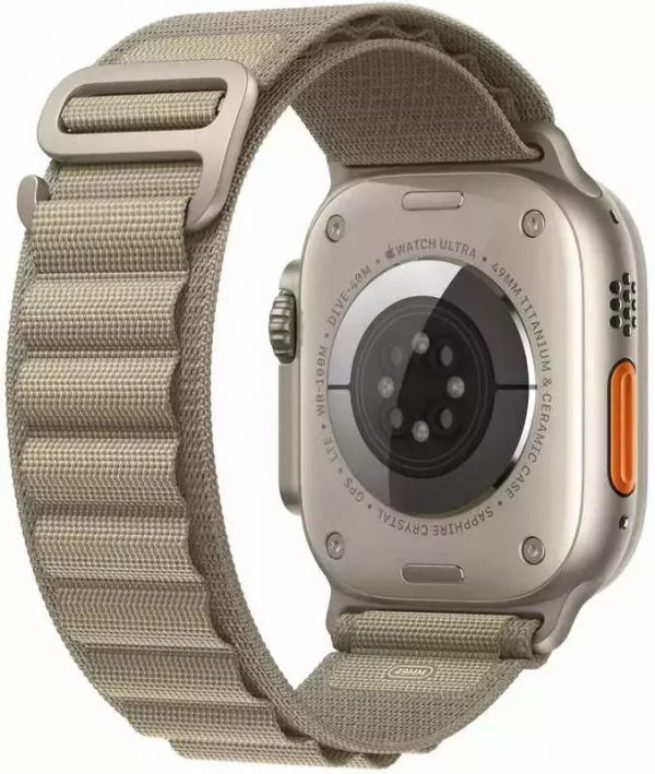 Apple Watch Ultra 2 GPS + Cellular 49mm Titanium Case with Olive Alpine Loop - Small (MREX3/MRFH3)