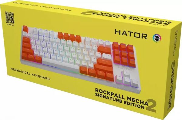 Клавіатура Hator Rockfall 2 Mecha Signature Edition White/White/Orange (HTK-521-WWO)