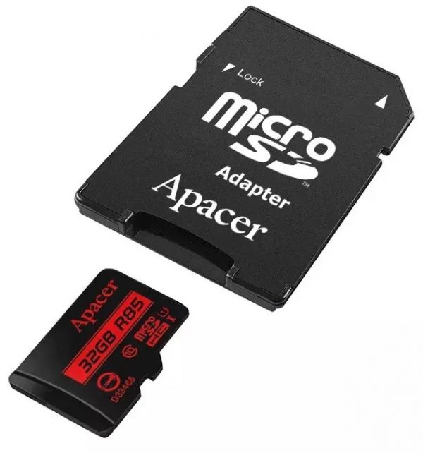 Карта пам'яті Apacer 32 GB microSDHC Class 10 UHS-I R85 + SD adapter (AP32GMCSH10U5-R)