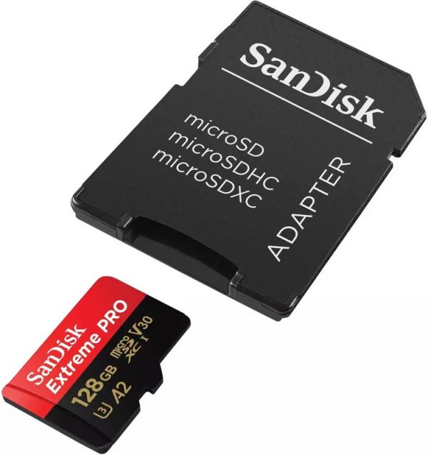 Карта пам'яті SanDisk 128 GB microSDXC UHS-I U3 Extreme Pro + SD Adapter (SDSQXCD-128G-GN6MA)