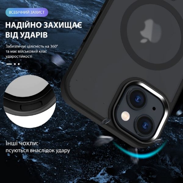 Чохол WAVE Matte Insane Case with Magnetic Ring iPhone 15 (black)