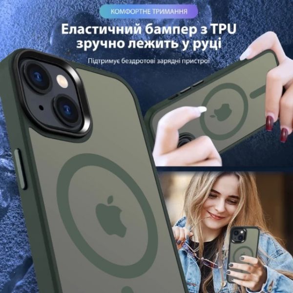 Чохол WAVE Matte Insane Case with Magnetic Ring iPhone 15 Pro (green)