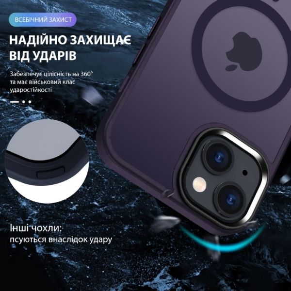 Чохол WAVE Matte Insane Case with Magnetic Ring iPhone 15 (deep purple)