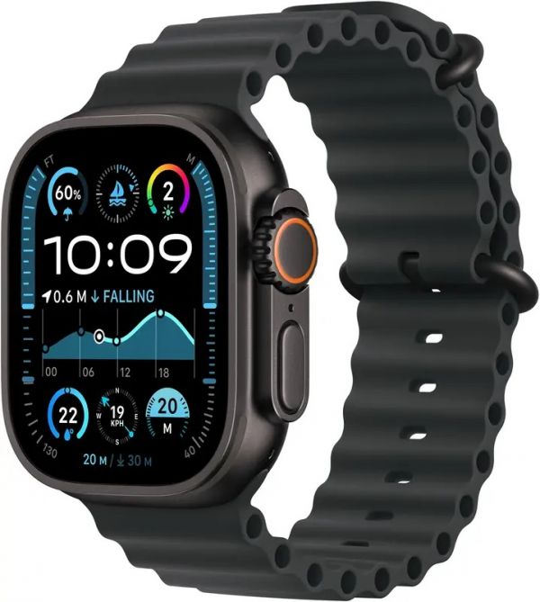 Apple Watch Ultra 2 GPS + Cellular 49mm Black Titanium Case with Black Ocean Band (MX4P3)