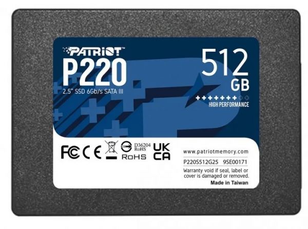 SSD накопитель PATRIOT P220 512 GB (P220S512G25)