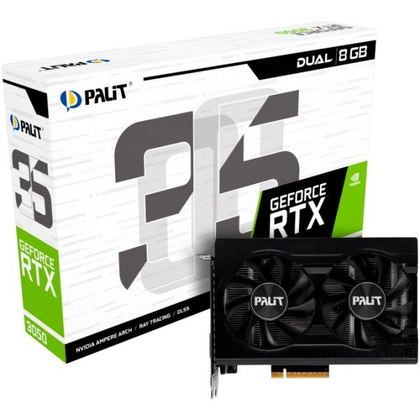 Відеокарта Palit GeForce RTX 3050 Dual (NE63050018P1-1070D)