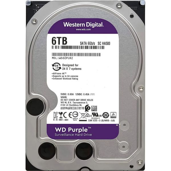 Накопичувач HDD SATA 6.0TB WD Purple 5400rpm 256MB (WD63PURZ)