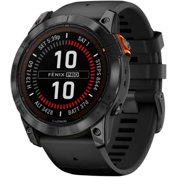 Смарт-годинник Garmin Fenix 7X Pro Solar Slate Gray w. Black Band (010-02778-00/01)