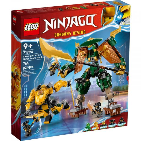 Блоковий конструктор LEGO Ninjago Командні роботи ніндзя Ллойда й Арін (71794)