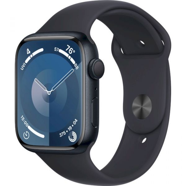 Apple Watch Series 9 GPS 45mm Midnight Aluminum Case with Midnight Sport Band - M/L (MR9A3)