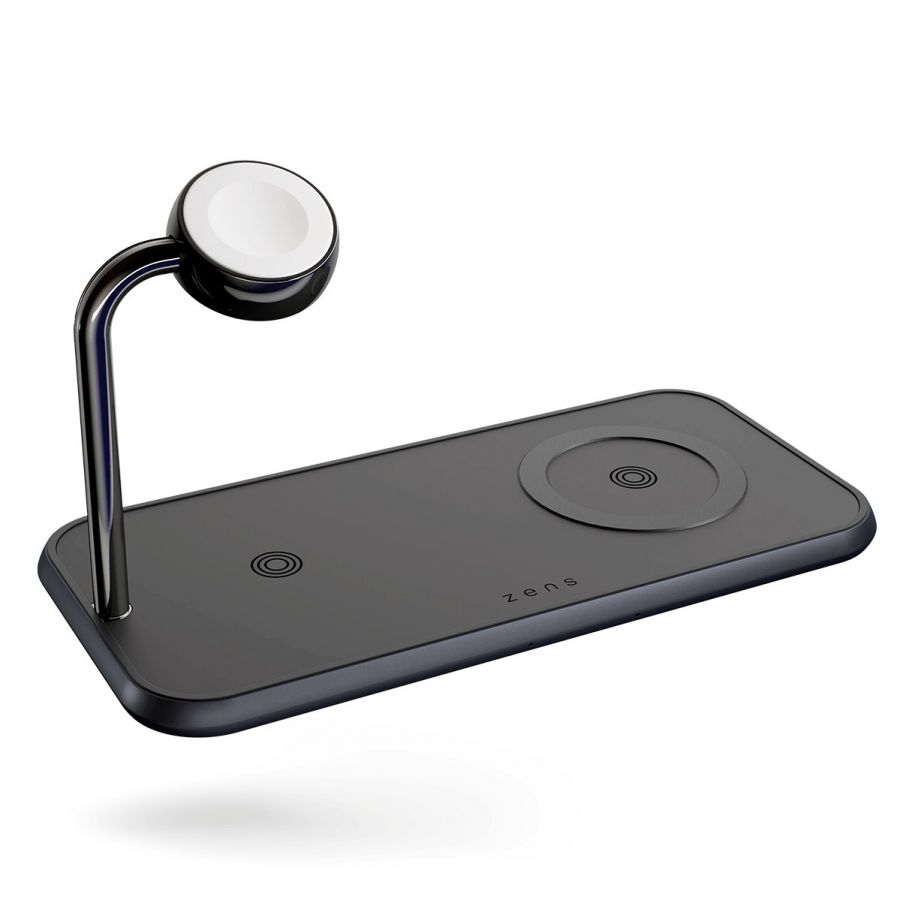 Zens Dual + Watch Aluminium Magnetic Wireless Charger Black (ZEDC05BM/00)