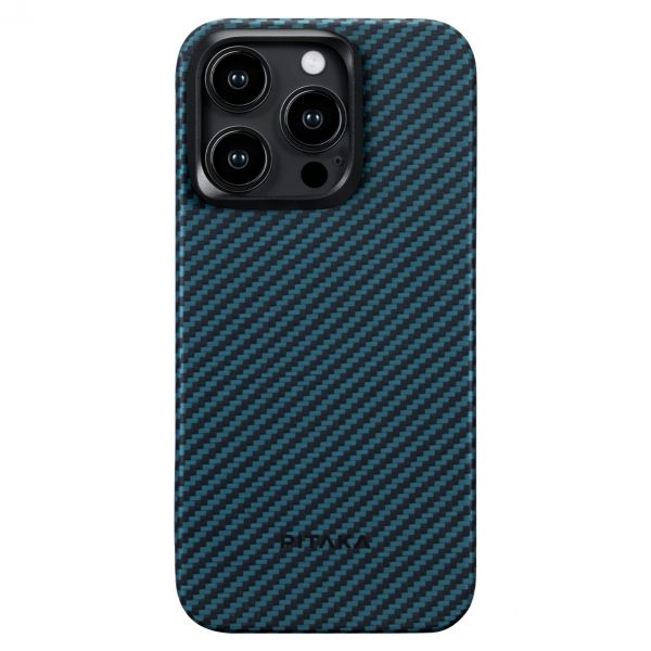 Чохол Pitaka MagEZ Case 4 Twill 1500D Black/Blue for iPhone 15 Pro (KI1508P)