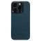 Чехол Pitaka MagEZ Case 4 Twill 1500D Black/Blue for iPhone 15 Pro (KI1508P)