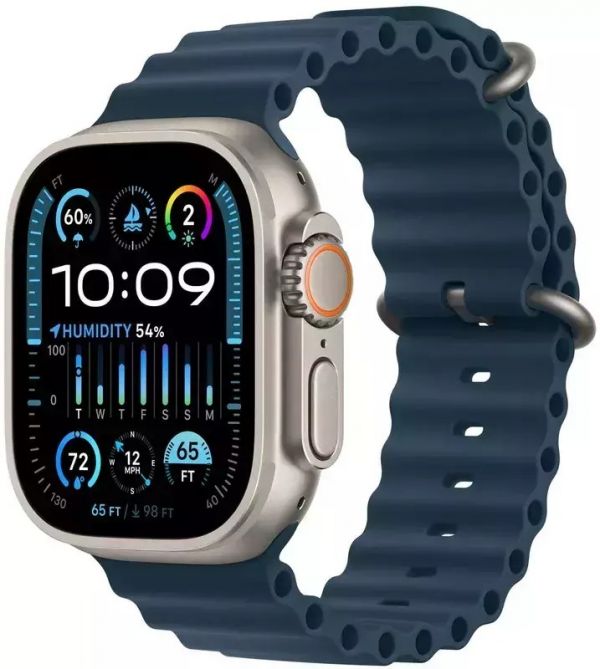 Apple Watch Ultra 2 GPS + Cellular 49mm Titanium Case with Blue Ocean Band (MREG3)